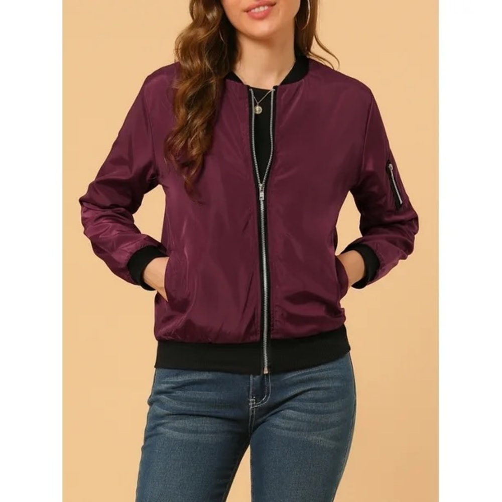 Sebby Maroon Bomber Jacket